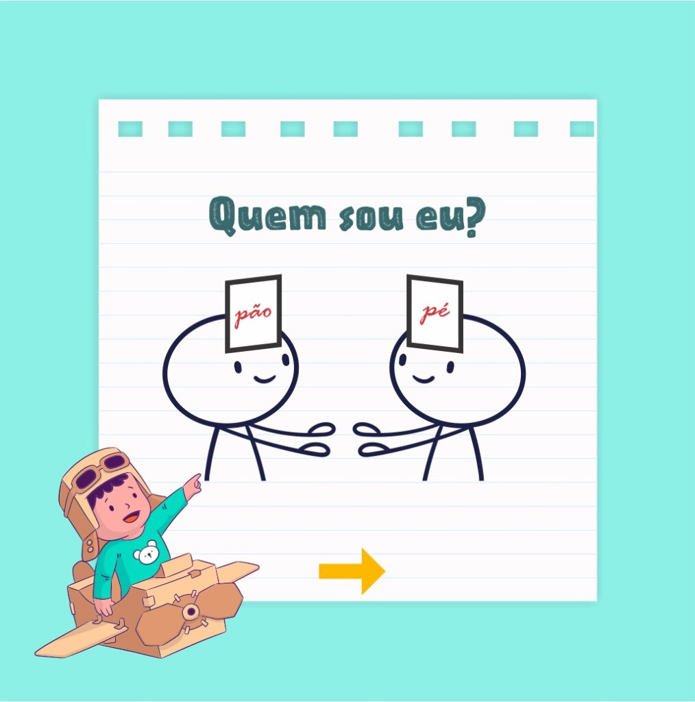 Ilustração da brincadeira  "Quem Sou Eu?" que utiliza apenas papel e caneta - Duck Paper